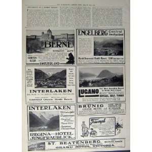    1912 ADVERTISEMENT SWITZERLAND HOLIDAYS INTERLAKEN
