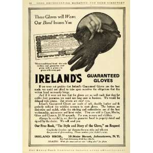 1911 Ad Ireland Guaranteed Leather Gloves Bond Pricing 