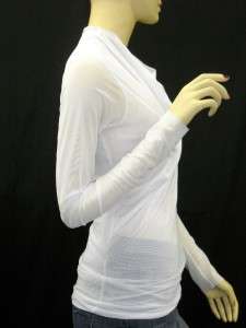 NWT JARBO White Mesh Draped Origami Top Shirt $198  