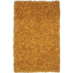  Gold Leather Shag 30x50 Rug with 