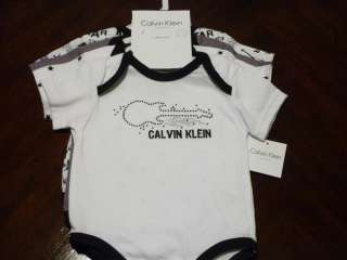Calvin Klein Infant Boys 4pk Bodysuit GUITARS 3 6 9 mo 789139613298 
