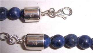 Jay King Mine Finds Sodalite & Sterling Silver Bead Necklace & Pendant 