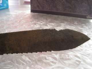 ANTIQUE CIVIL WAR ERA DUG FIGHTING BOWIE KNIFE WITH SAW BACK BLADE IN 