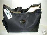 Longchamp Black Planetes Handbag Leather Bag Purse NEW Tote Pocket Bag 