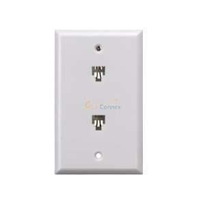  2 Port Wall Plate with 6P4C Jack Electronics
