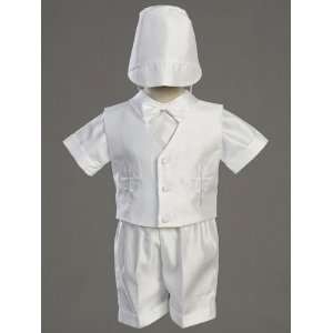  Baby Boys Embroidered Vest Christening Short Set (3 6 