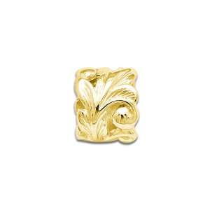  Maile Scroll Pendant/Slide in 14K Yellow Gold   8mm Maui 