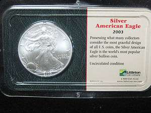   Silver American Eagle Dollar 1 oz Fine Uncirculated   Littleton  