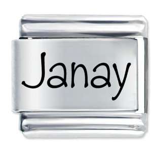  Name Janay Gift Laser Italian Charm Pugster Jewelry