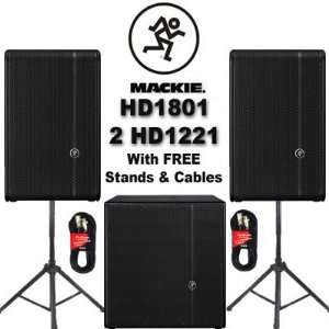  Mackie HD1801 Powered 18 Sub and HD1221 Speakers DJ Set 