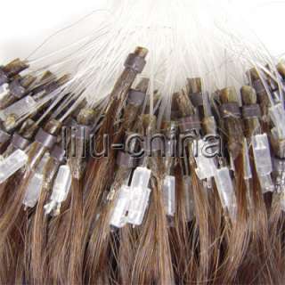 18inch 100s Micro/Loop Ring Remy Human Hair Extensions#02  dark brown 