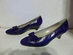 JOHNSTON & MURPHY Purple Leather & Suede Kitten Heels Shoes Size 8.5 