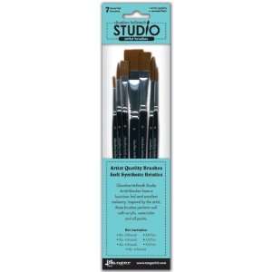  Studio Artist Brushes 7/Pkg 4 Round & 3 Flat   629636 