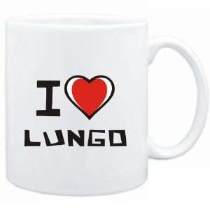  Mug White I love Lungo  Drinks