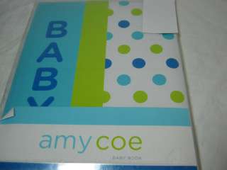   Blue Green Dot Baby First Year Boy Record Journal Keepsake Book Album