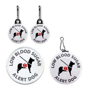 Creative Clam Low Blood Sugar Alert Dog Medical Alert Patch Tag Zipper 