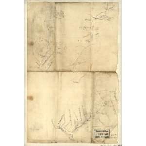 Civil War Map Sketch of the road from Somerville to Jonas Run, beyond 