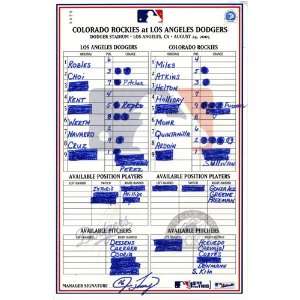   24 2005 Game Used Lineup Card (Jim Tracy Signed)