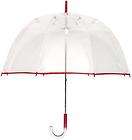 RED BUBBLE DOME TRIMMED UMBRELLA by LEIGHTON NWT