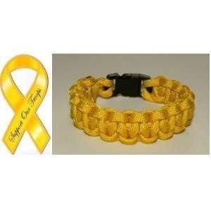   Size 7   Yellow   Livestrong style Survival Bracelet   550 paracord