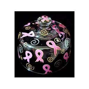  Pretty in Pink Design   Hand Painted   Cheese Dome, 6 