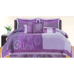  Bedford Plum & Lilac 7 Piece Comforter Bed In A Bag Set 
