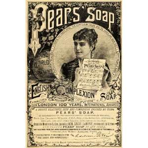 1885 Ad Pears English Complexion Soap Lillie Langtry   Original Print 