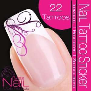    Nail Tattoo Sticker Deco Corner / Ornament   black / lilac Beauty