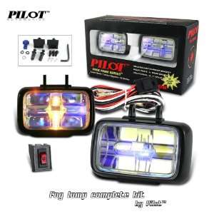  2 x Pilot Rectangle Universal Ion Lens Fog Lights Kit 
