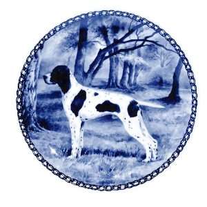  Pointer (English) Danish Blue Porcelain Plate