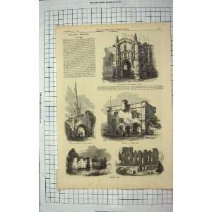    1868 LEICESTER MARGARETS CHURCH NEWARK GATE CASTLE