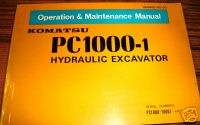 Komatsu PC1000 1 Hydraulic Excavator Operators Manual  