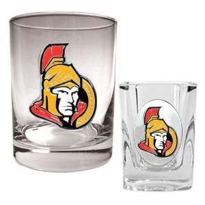  Ottawa Senators Rocks Glass & Square Shot Glass Set 