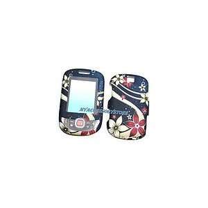   Flower Blue Design Rubberized Snap on Case Cell Phones & Accessories
