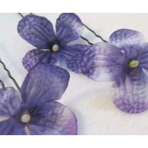  NEW Lavender Purple Hydrangea Cluster Hair Flowers  Set of 