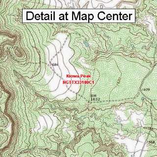  USGS Topographic Quadrangle Map   Kiowa Peak, Texas 