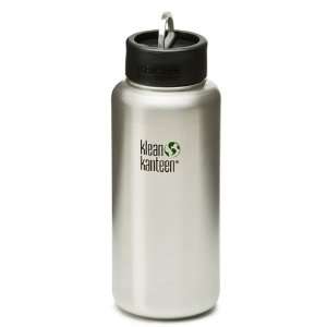 Klean Kanteen Stainless Steel 40 oz Wide Mouth Water Bottle with D 