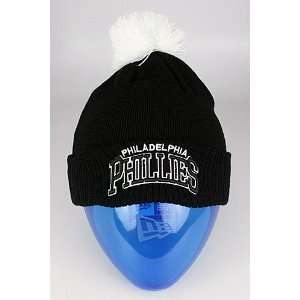   Philadelphia Phillies Knit Beanie Hat Black   White