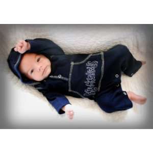  Knuckleheads Indigo Hoodie Romper (6/9 Months) Everything 