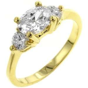  Oval Serenade 3 Stone Engagement/Wedding Fashion Ring (8 