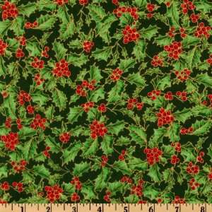  44 Wide Festive Elegance Holly & Berries Green/Red 