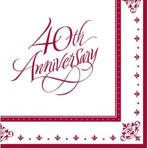  Ruby Wedding Paper Luncheon Napkins   40th Anniversary 