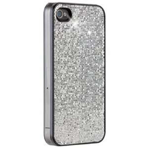  iPhone 4 / 4S Case Mate Bling Snap On Cover   Silver 