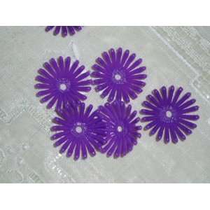  Vintage Plastic Purple Passion Flower Beads Arts, Crafts 