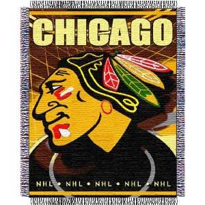 Chicago Blackhawks NHL Triple Woven Jacquard Throw (019 Series) (48 