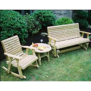  Treated Pine Rollback Glider and Rocker Group Patio, Lawn 