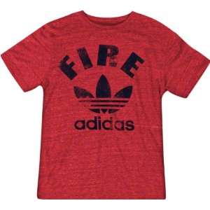 Chicago Fire Heathered Red adidas Distressed Large Trefoil Tri Blend T 