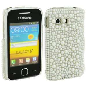WalkNTalkOnline   Samsung S5360 Galaxy Y White Pearls Handmade Crystal 