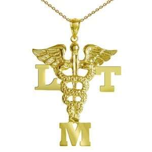 NursingPin   Licensed Massage Therapist LMT Charm with Necklace in 14K 