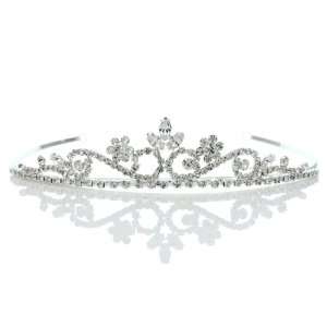 Bridal Princess Rhinestones Crystal Flower Wedding Prom Tiara 